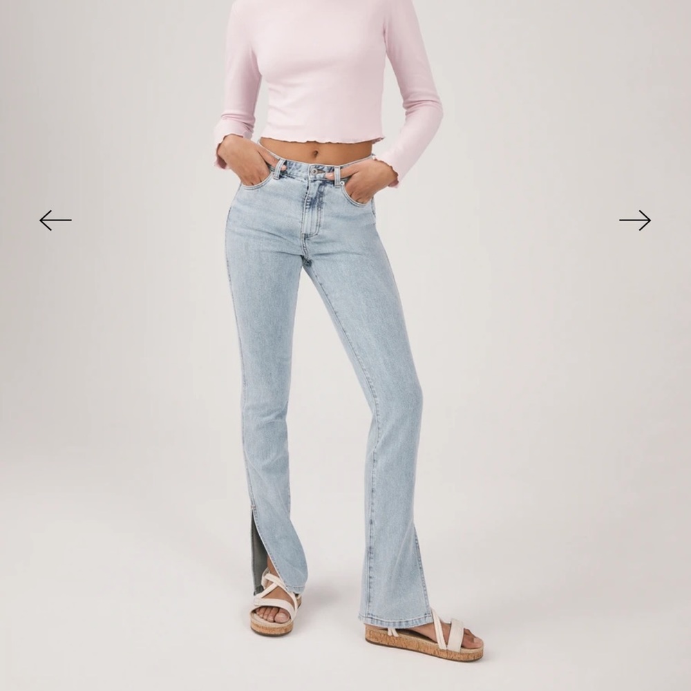 Something Navy Nina Denim Pants with Slit